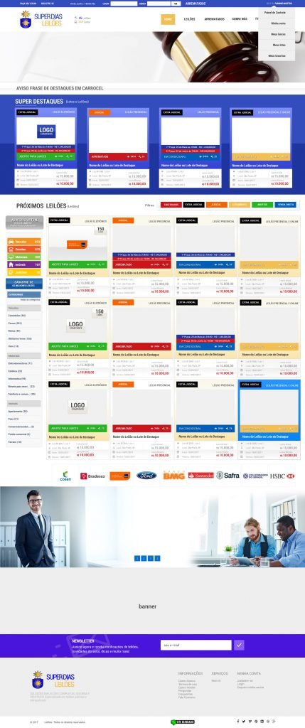  criação de sites Sistema de Leilão